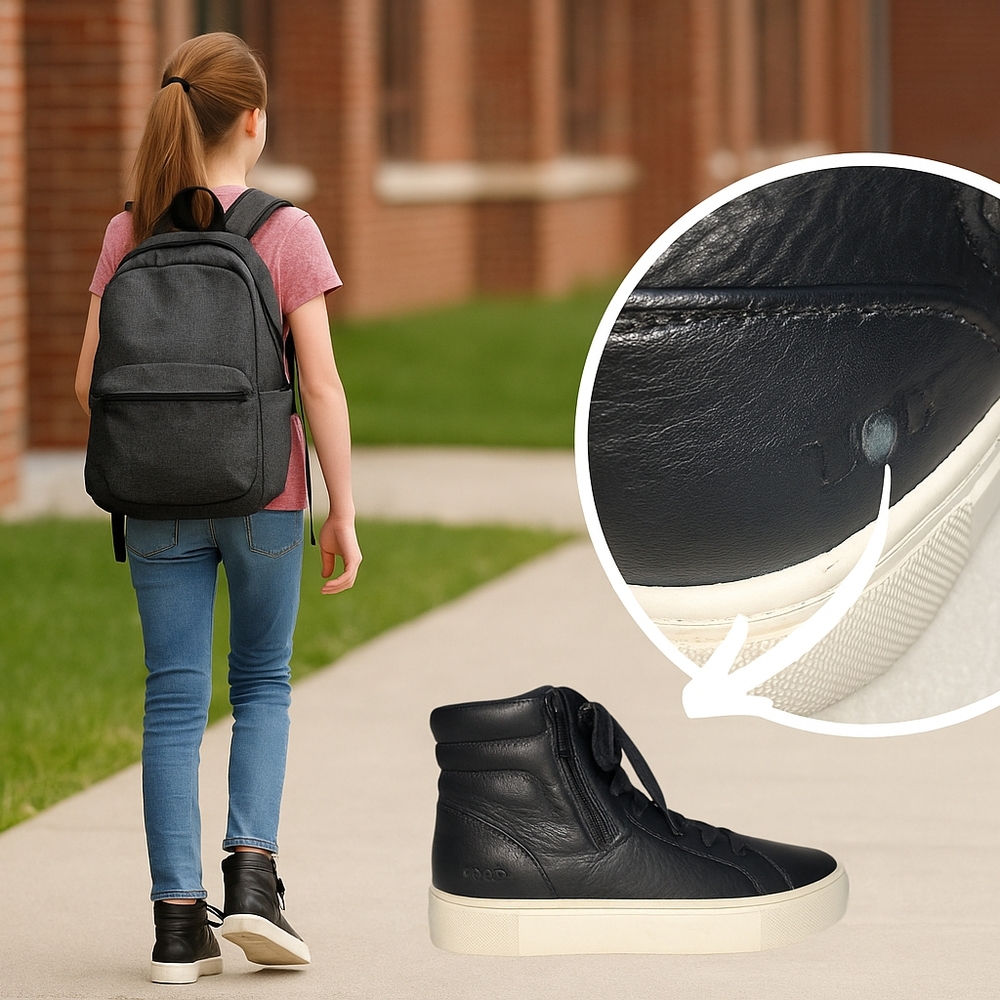 UGG Women's Black Leather High Top Sneakers | Size 6.5 | Style 1104068 | Side Zi